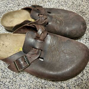 Western style Birkenstock clogs